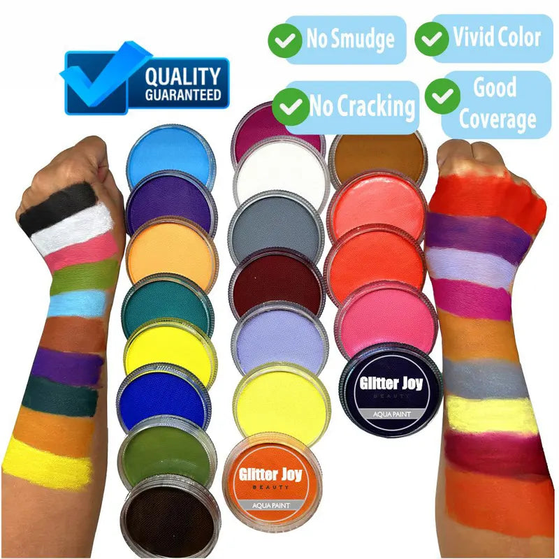 Water Activated Face & Body Painting Makeup Pigment 30g for Cosplay Festival Halloween