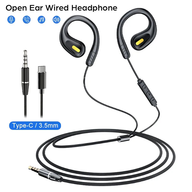 Wired Open Ear Gaming Headset with ENC Mic - Hi-Fi Sound for Clear Calls