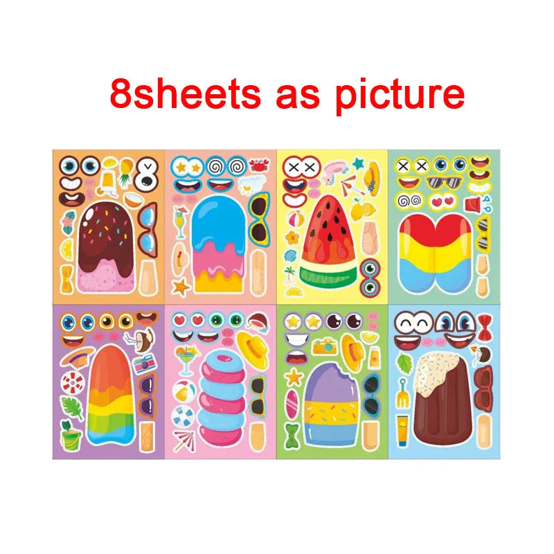 Ice Cream Dessert Stickers for Kids Kids Summer Party Decoration Set