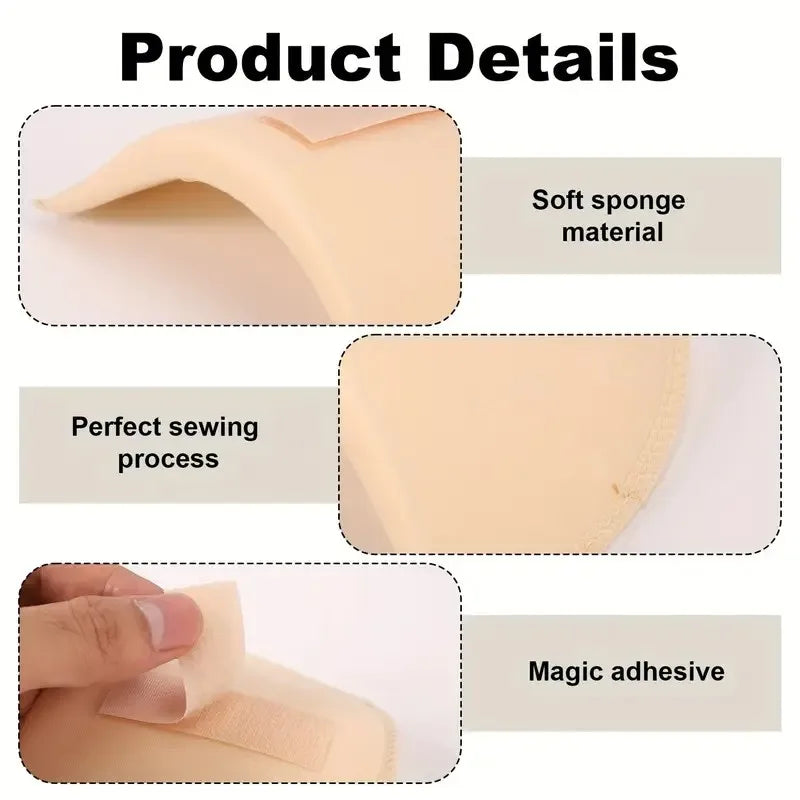 6-Piece Breathable Thickened Sponge Shoulder Pads for Dresses & Jackets - Unisex