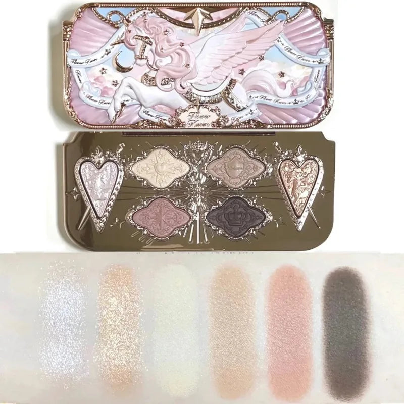 Vegan Makeup Eye Shadow Palette with 6 Colors - Waterproof, Shimmer & Matte Finishes