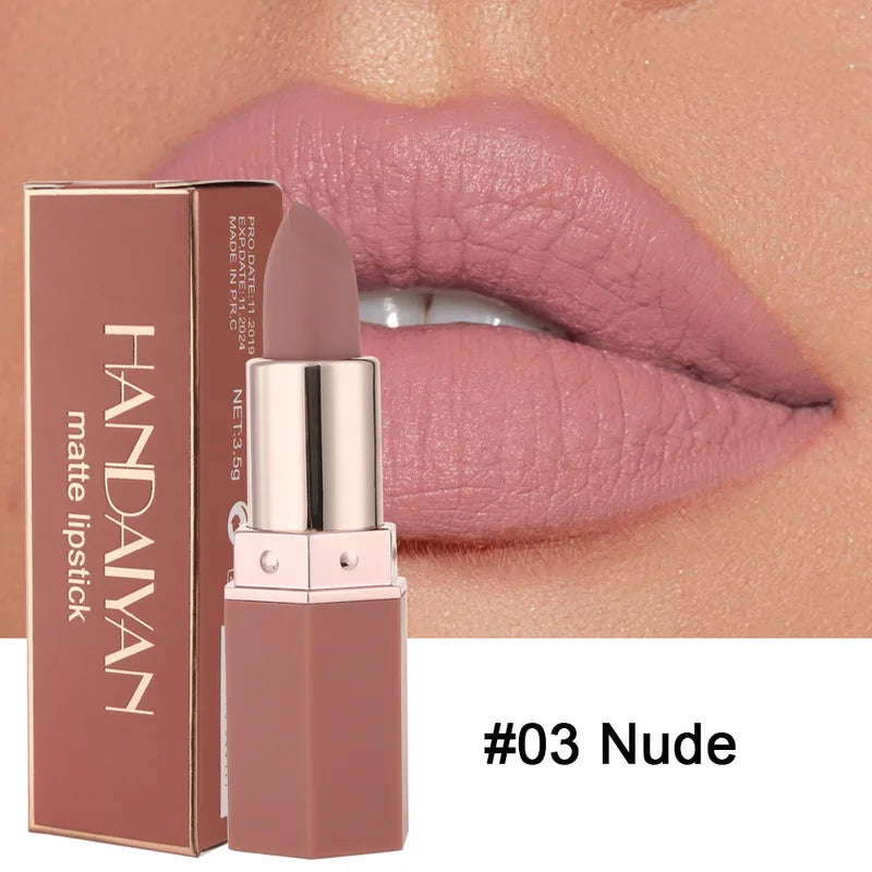 Matte Waterproof Lipstick Set - Long Lasting Nude & Red Shades for Women