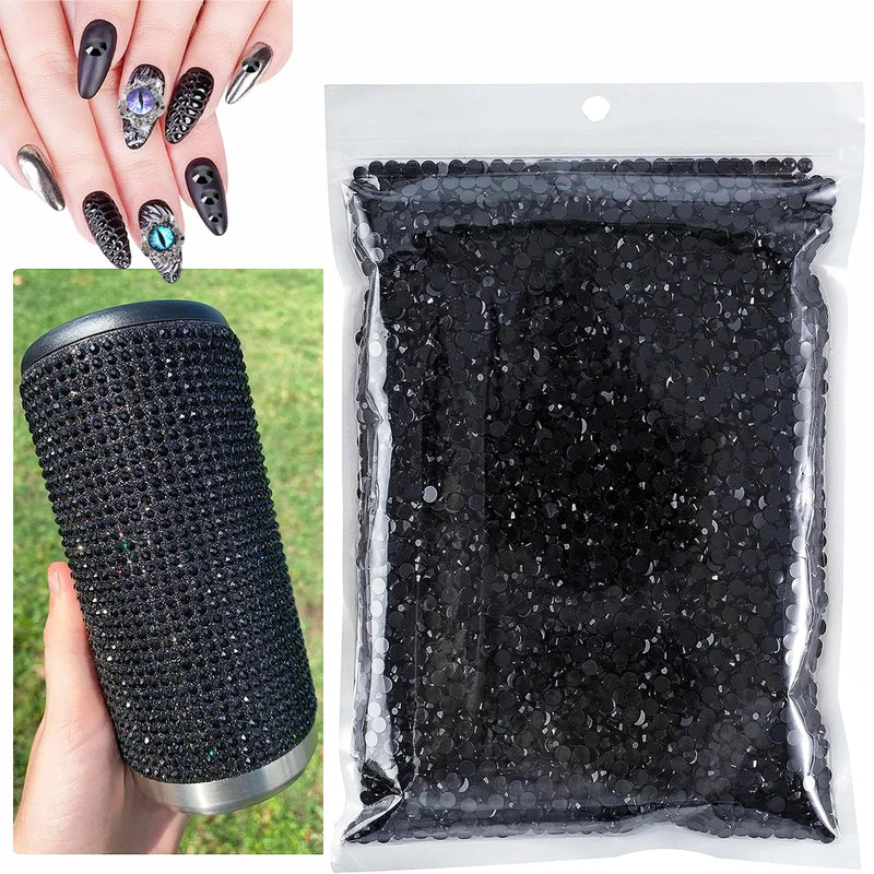 Resin Rhinestone Flat Bag Nail Art Decorations - 2/3/4/5mm Round Shapes