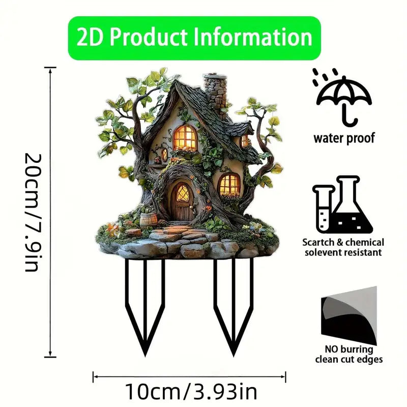 Acrylic Bonsai Tree Ground Plug Outdoor Decorative Plant Pot Stake - Patio Lawn Art
