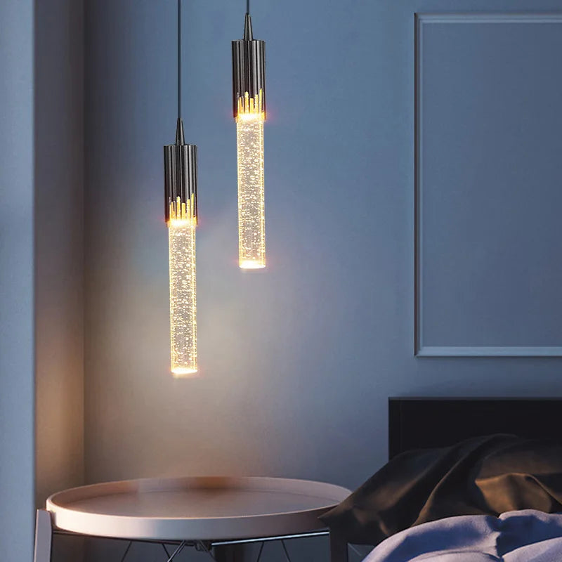 Modern Crystal Pendant Light Fixture for Living Room and Bedroom - Adjustable Color & Brightness