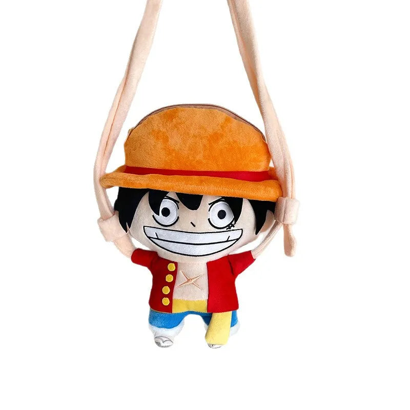 Anime Plush Crossbody Bag Luffy One Piece Cartoon Shoulder Bag for Fans
