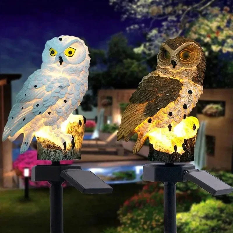 Solar Owl Garden Lamp Outdoor Decorative LED Light Waterproof Yard Decor