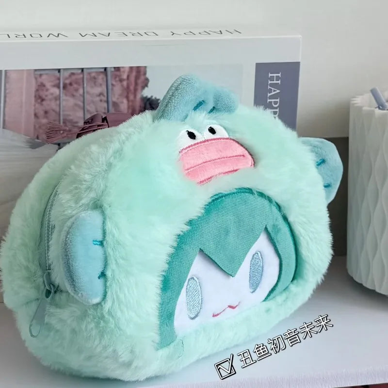 Hatsune Plush Pencil Case - Miku Cute Stationery Bag with Large Capacity