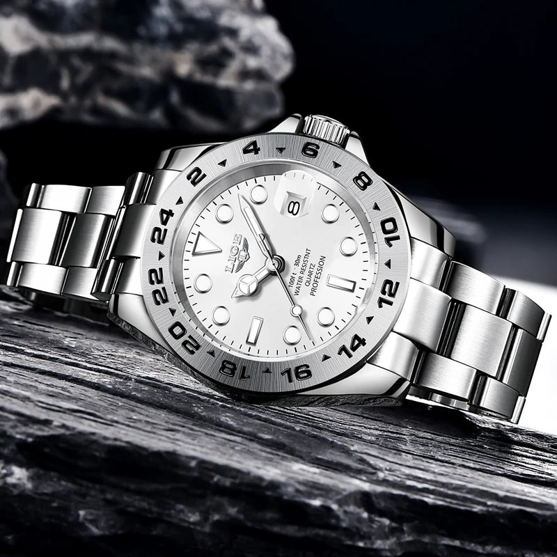 Men's Luxury Sport Watch Waterproof Full Steel Quartz Military Watch