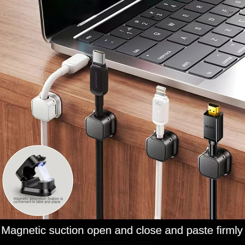 Magnetic Cable Organizer Set - Multi-Color Desk Cable Management Clips