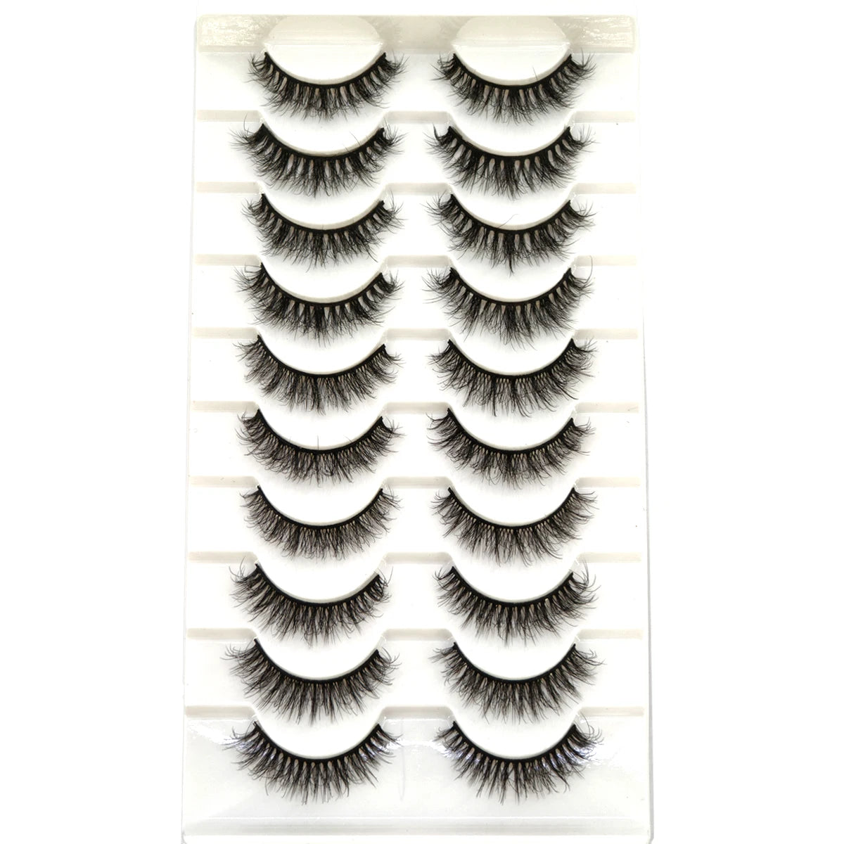 10 Pairs Fluffy Mink False Eyelashes - Natural Dramatic Look, Wispy & Long