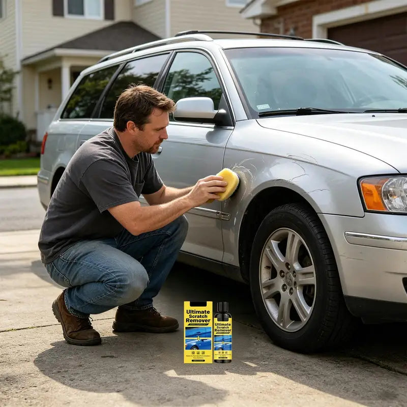 Car Scratch Repair Cream and Polishing Wax Kit with Sponges & Cloths