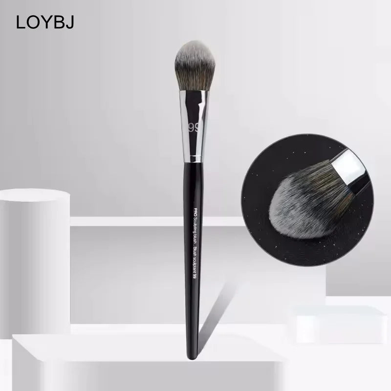 Pro Blush Sculpting Makeup Brush Set - Soft Synthetic Hair, 10-Piece