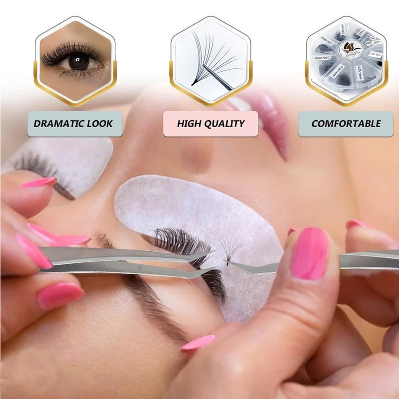 Colorful Premade Volume False Eyelash Extensions 5D Faux Mink Fans for Professional & Beginner Use