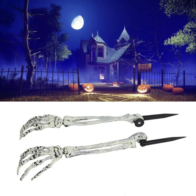 Halloween Skeleton Arms Lawn Decoration Realistic Skeleton Hands for Outdoor Party