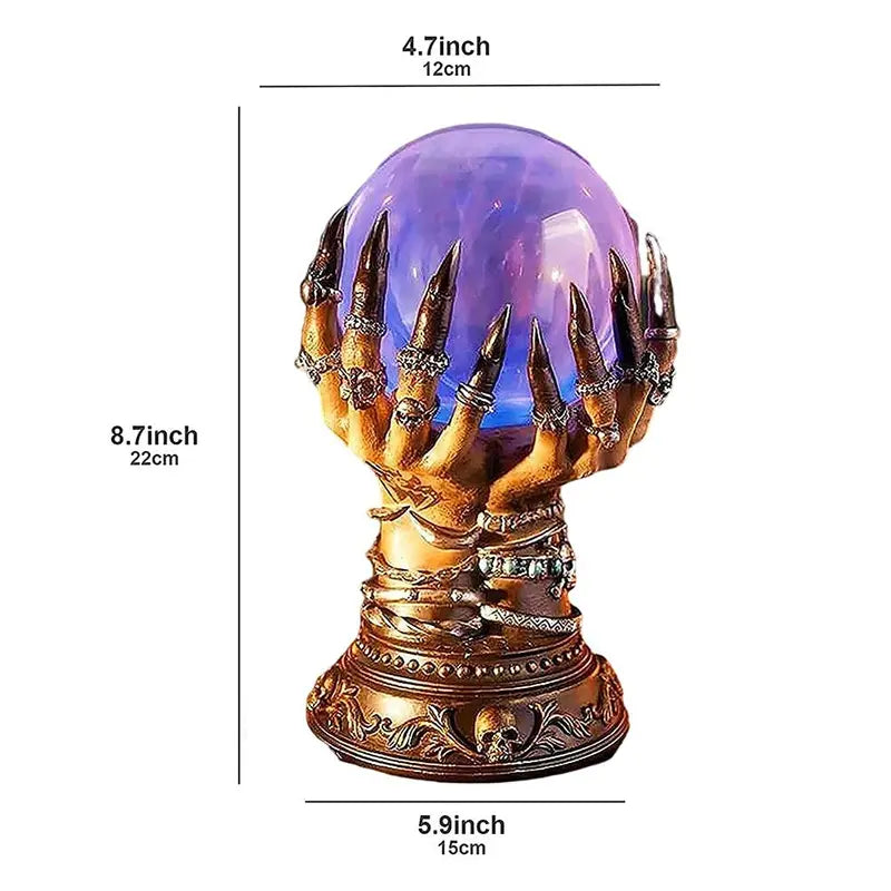 Gothic Skeleton Hand Crystal Ball LED Night Light - Witchcraft Home Decor