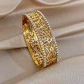 Exquisite Non-Fading Cuff Bangles for Women & Men Jewelry Set with Rhinestones