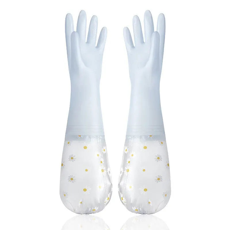 Waterproof Household Cleaning Gloves - Latex, Wear-Resistant, Multi-Color