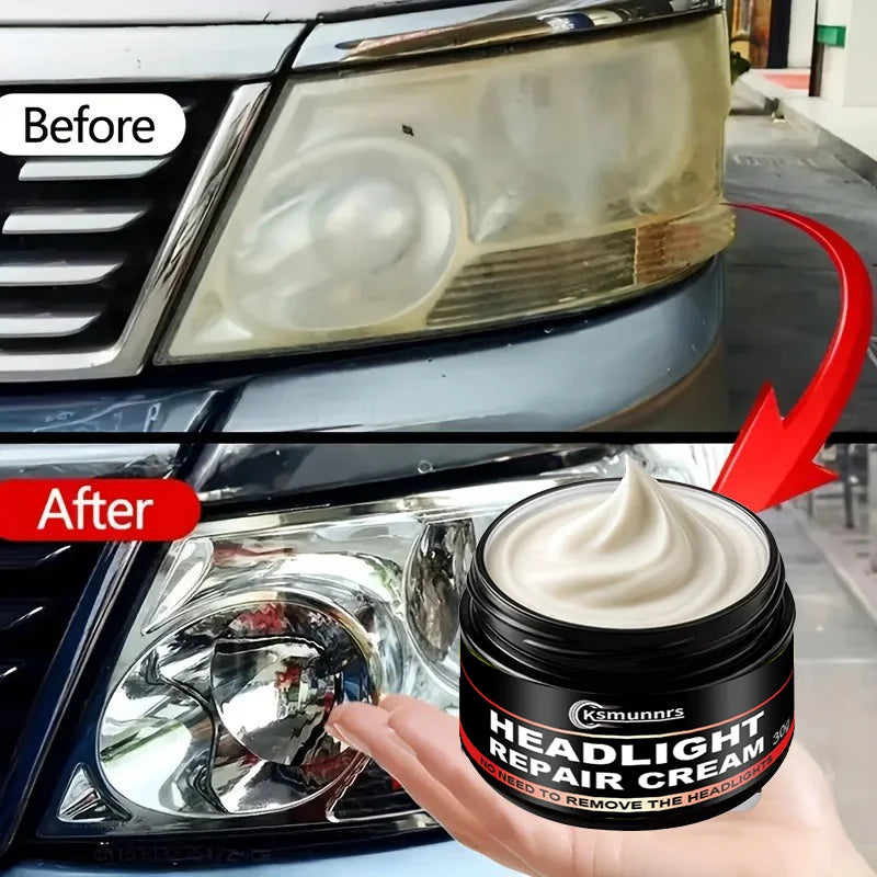 Car Headlight Restoration Wax - Polishing Agent for Yellowing and Cloudiness - 30G