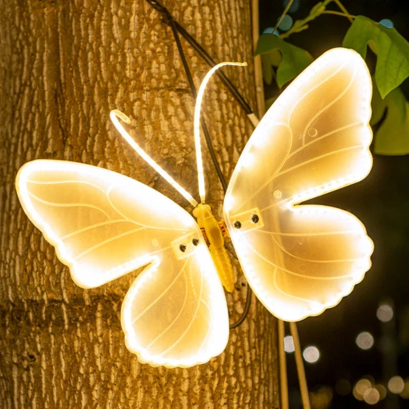 Outdoor Butterfly LED String Lights for Holiday & Festive Decor - Dynamic & Static