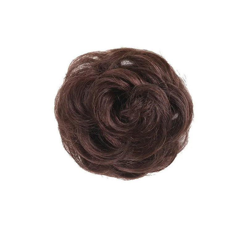 Disheveled Fluffy Wig Hair Bun Band - Natural High-Temperature Synthetic Curl