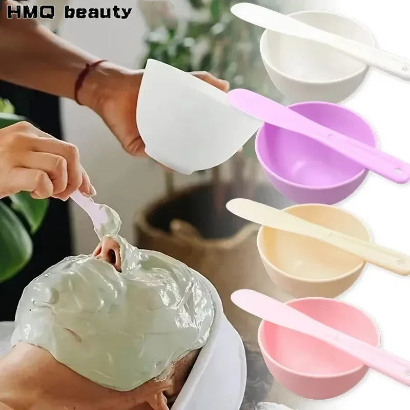 Silicone Face Mask Mixing Bowl Set with Applicator and Measuring Spoon - Skincare Tools