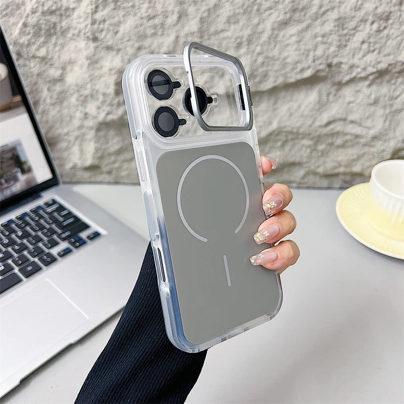 Magnetic Shockproof Phone Case for iPhone 17 Pro Max & Air Series - Bumper Cover with Lens Protect & Stand