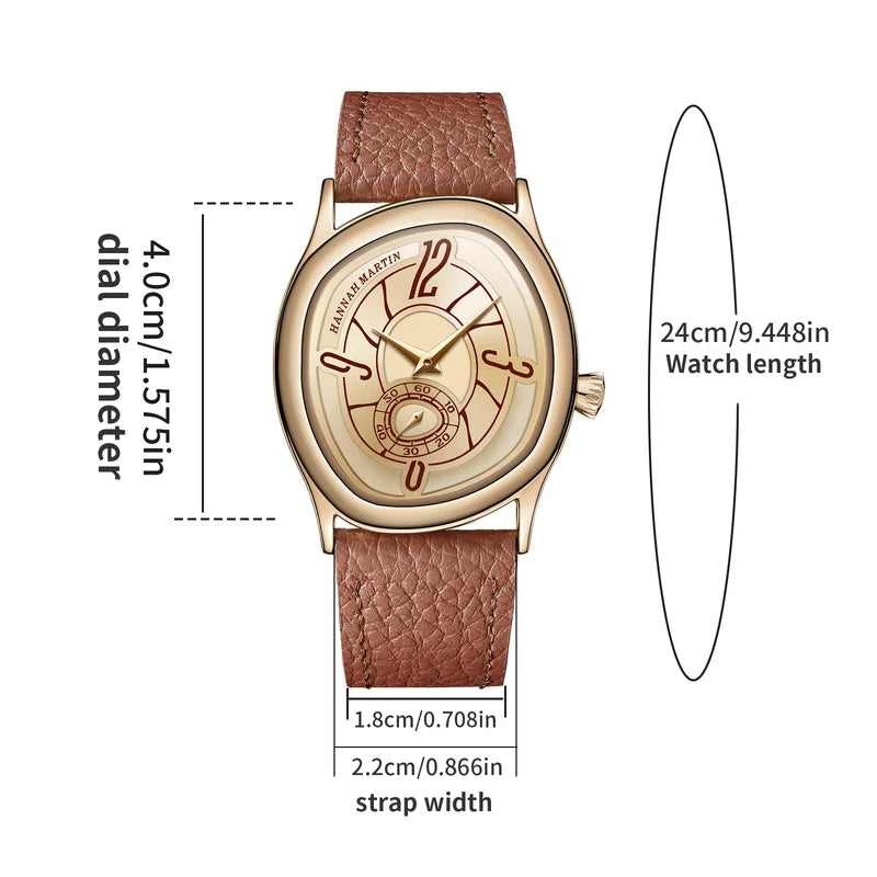 Genuine Leather Business Quartz Watch Men Waterproof Steel Movement Casual