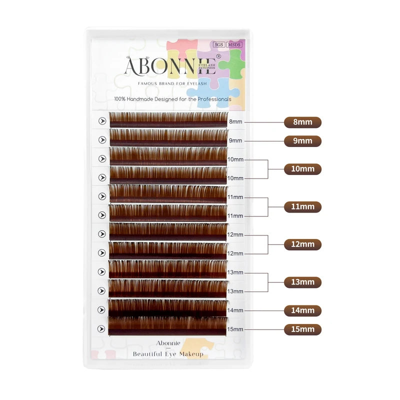 False Eyelashes 0.03 CC Curl Brown Volume Lashes for Natural Look