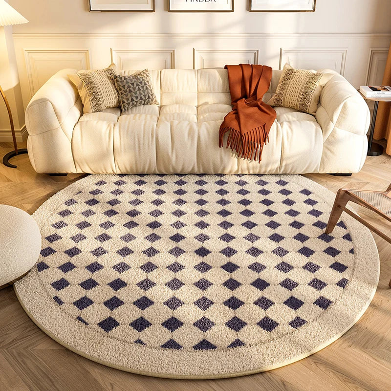 Luxury Round Area Rug for Living Room Bedroom - Soft Large Carpet with Non-Slip Backing
