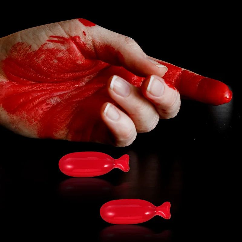 Fake Blood Capsules for Halloween & Pranks - Edible Simulated Blood Pack
