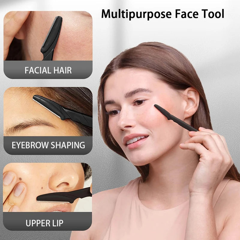 Eyelash Curler Set with Replacement Pads and Multipurpose Face Razor for Women