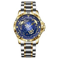 Automatic Mechanical Watch with Globe Dial for Men - Gold, Silver & Black Variants