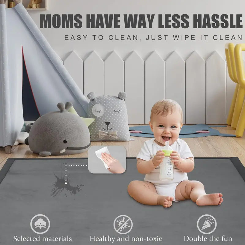 Large Baby Play Mat - Non-Slip Tatami Style Floor Rug for Crawling & Play
