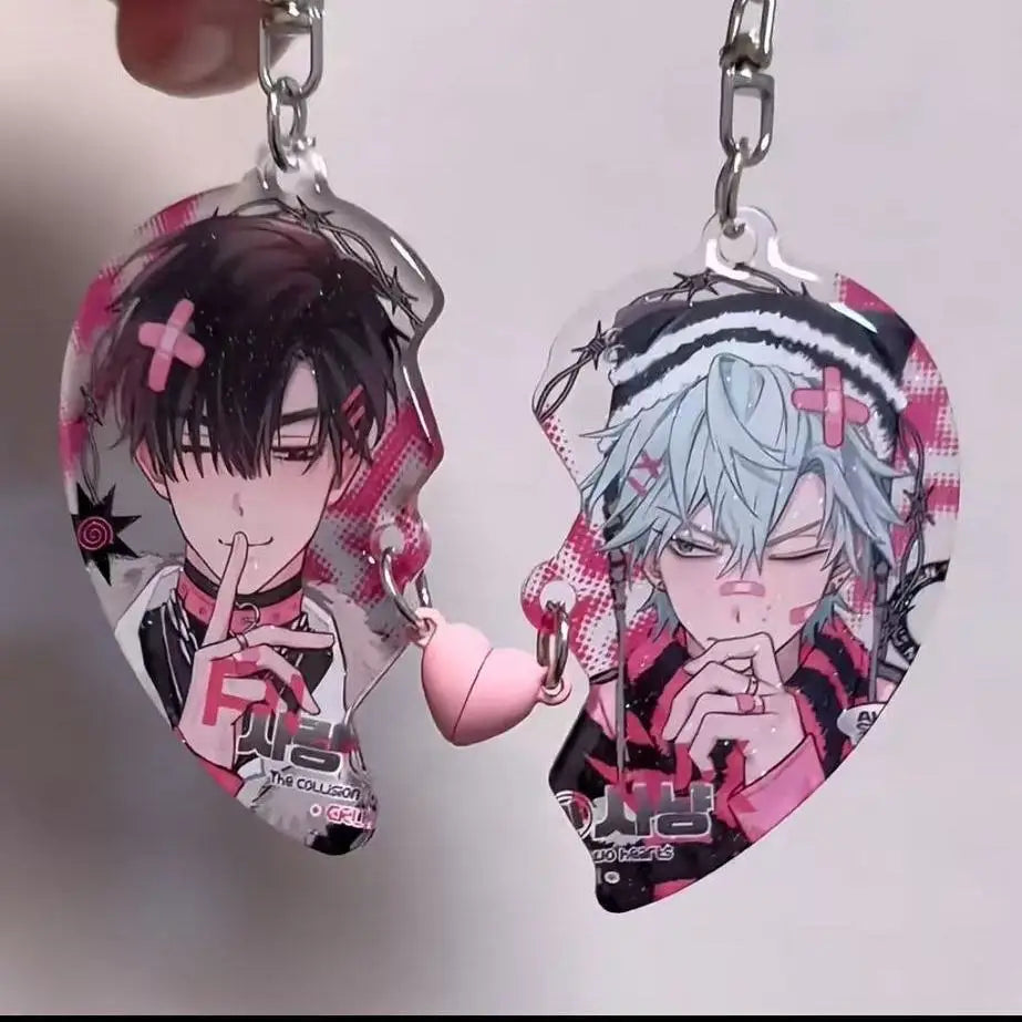 Cute Acrylic Backpack Keychain with Magnetic Pendant - Creative Fan Gift
