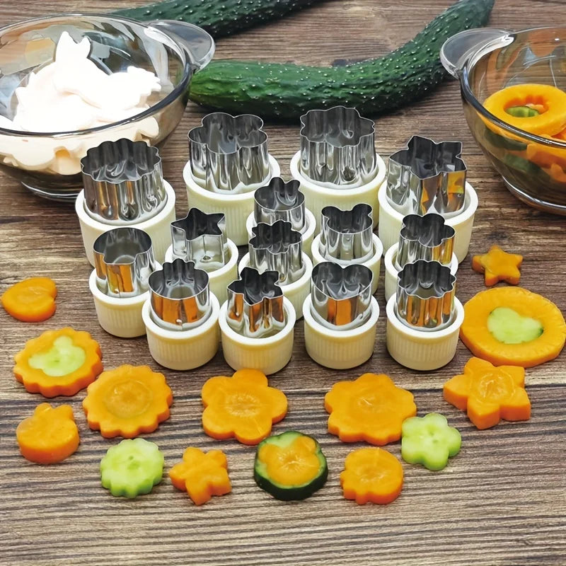 Stainless Steel Vegetable & Fruit Shaping Cutter Mold Set for Salad and Garnishes