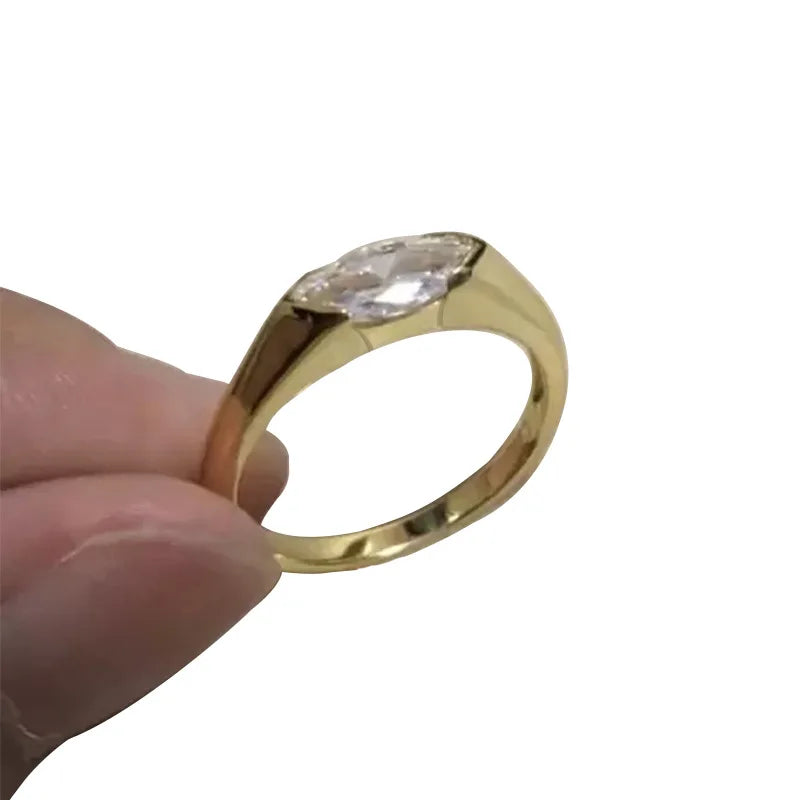 925 Sterling Silver Wedding Bands for Women - Elegant Marquise Zirconia Ring Set