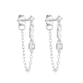 Sterling Silver Drop Earrings with Zircon Waterdrop Tassels for Women – Wedding & Party Jewelry