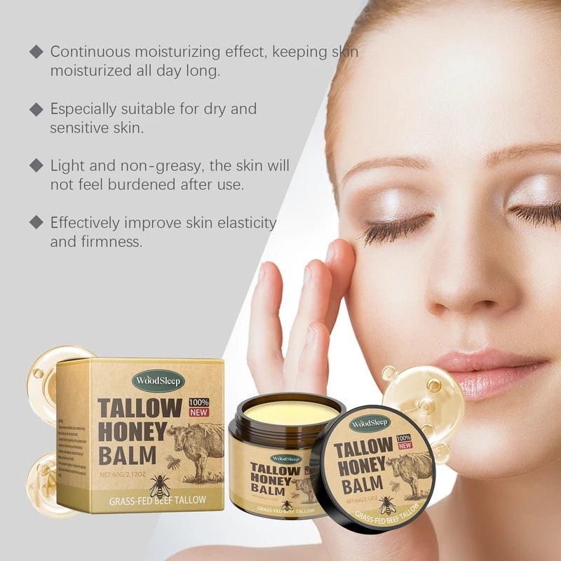 Organic Beef Tallow & Honey Face & Body Moisturizer Cream - Fast Absorption