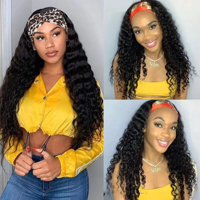 Deep Water Wave Human Hair Wig - No Lace, No Glue, Beginner Friendly Curly Wig