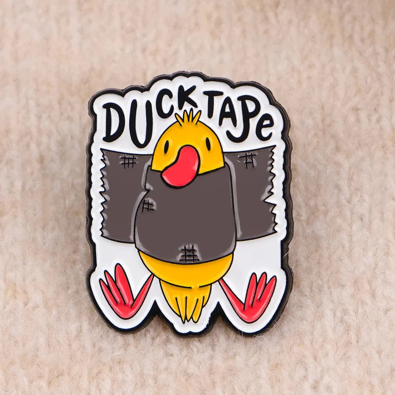 Funny Goose Enamel Pin Cartoon Duck Quotes Brooch for Coat Women’s Jewelry Gift