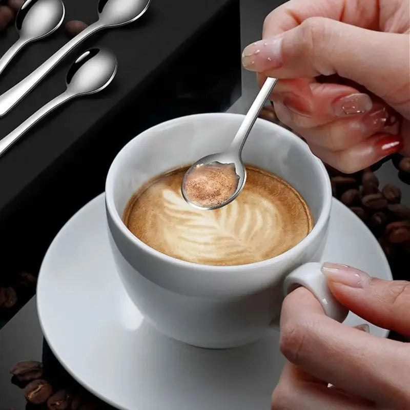 Mini Stainless Steel Coffee & Tea Spoons Set - Rust-Resistant Kitchen Utensils, 5 Pieces