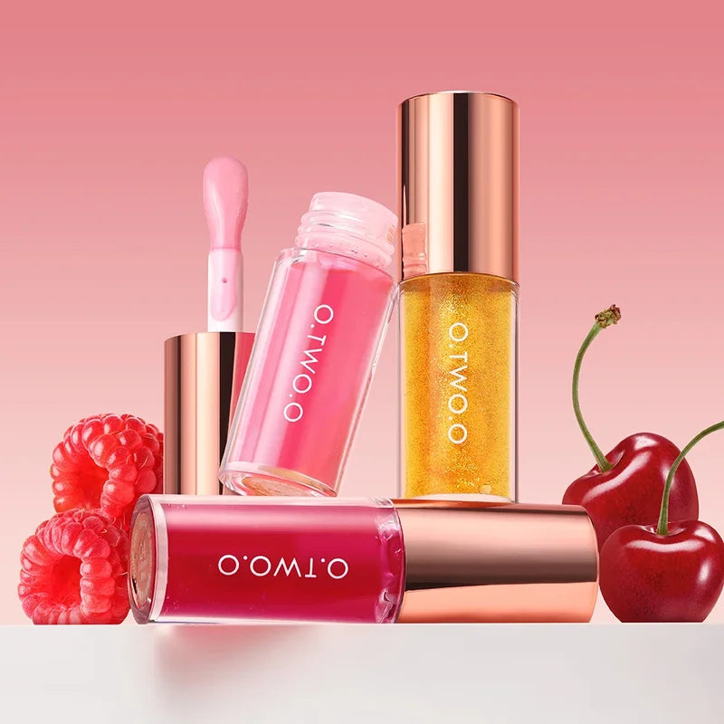Moisturizing Lip Gloss with Plumper & Shimmer - Non-Sticky Water Gloss