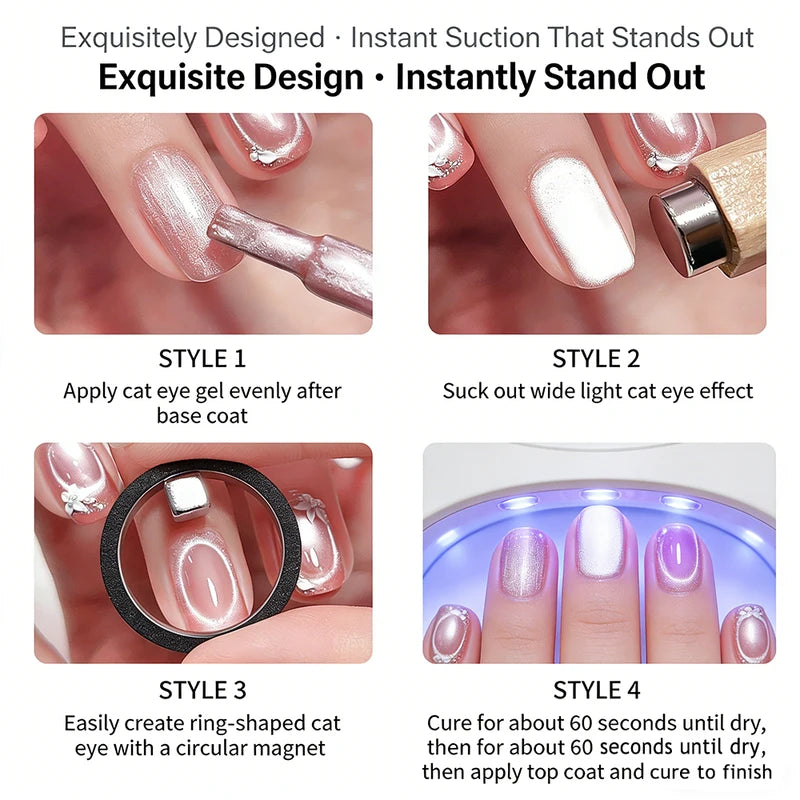 Magnetic Cat Eye Nail Art Magnet Ring for Gel Polish - Black Hole Shape
