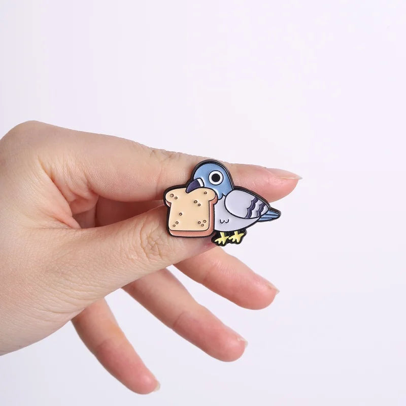 Cute Pigeon Enamel Pin - Cartoon Animal Brooch for Backpack & Clothes