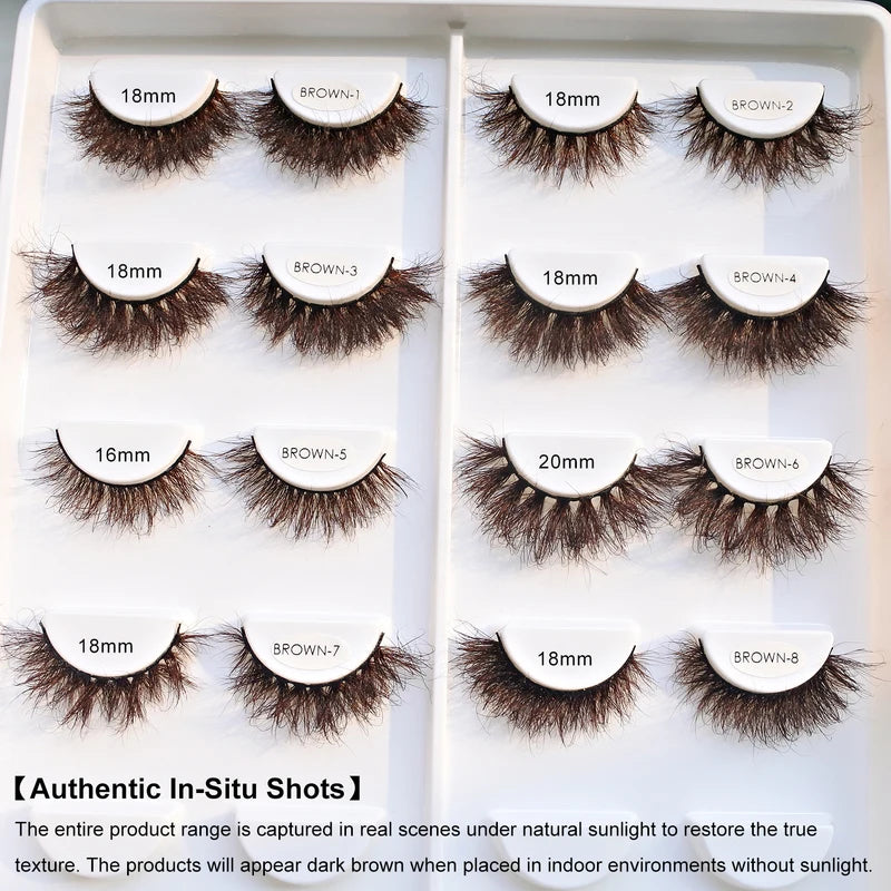 Luxury 5D Mink False Eyelashes Fluffy Wispy Volume Strip Lashes Natural Look
