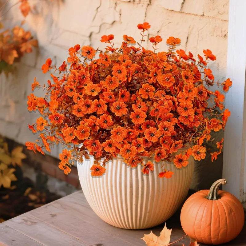 Outdoor Artificial Flowers for Garden & Patio Decoration - Orange