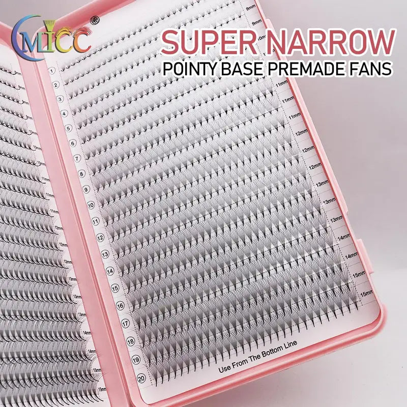 XXL Hybrid Premade Lash Fans for Eyelash Extensions Thin Root Pointed Stem