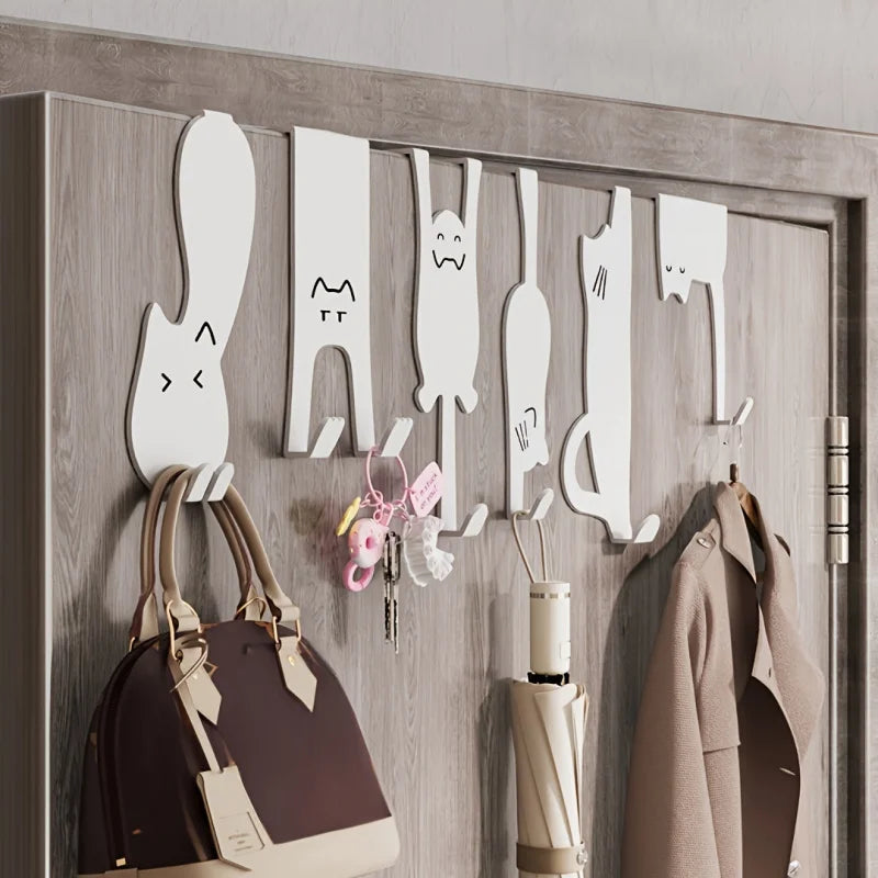 1/6 Piece Over-the-Door Hook Set - No-Drill Storage Rack for Kitchen & Closet
