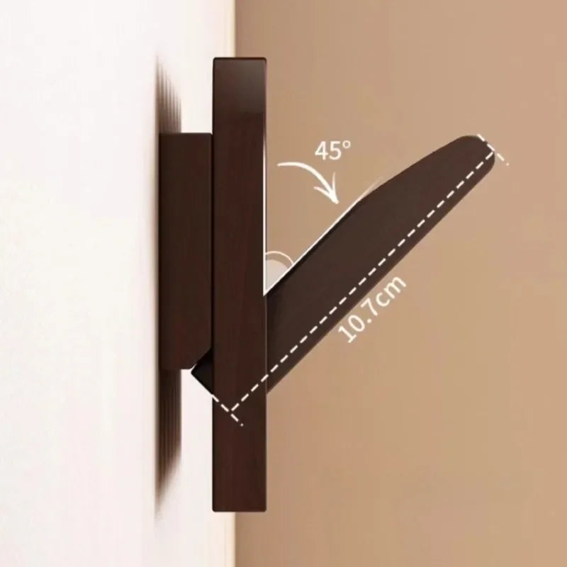 Wall-Mounted Wooden Clothes Hanger Rack Space Saving Coat Hooks Entryway Organizer